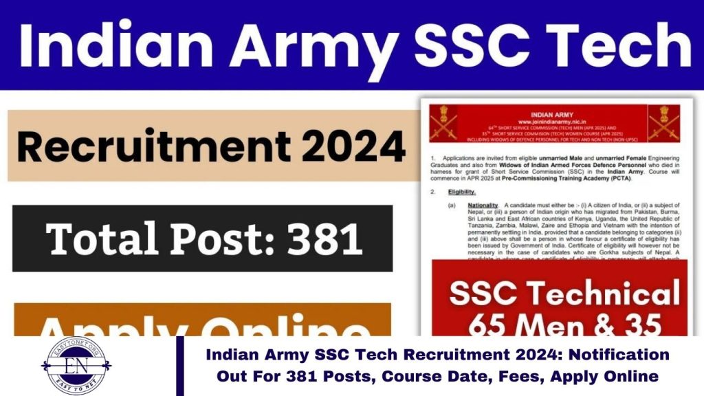 Indian Army SSC Tech Recruitment 2024