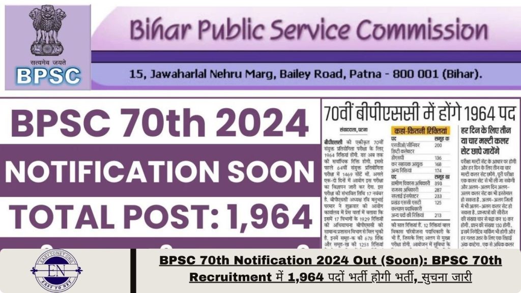 BPSC 70th Notification