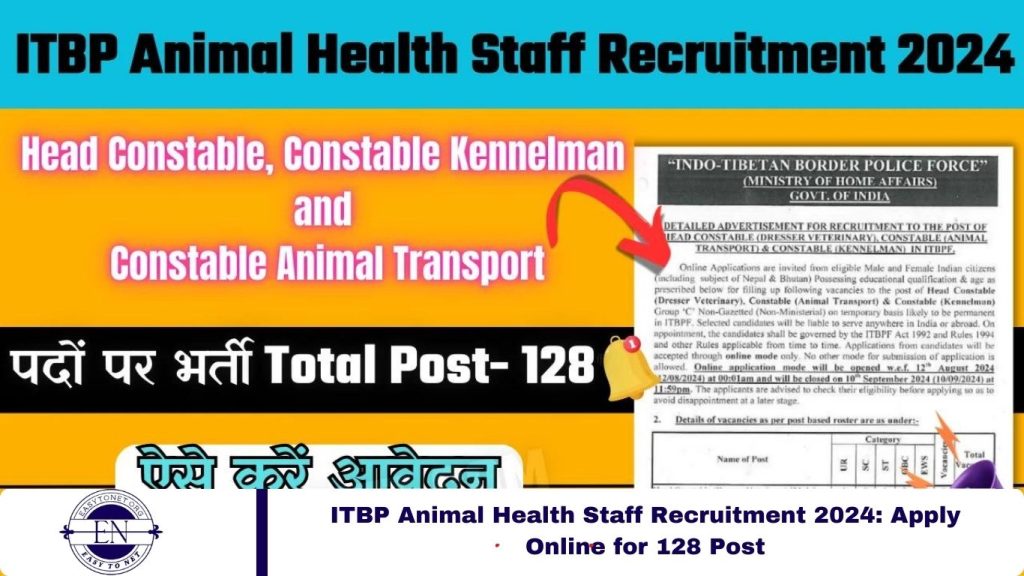 ITBP Animal Health Staff Recruitment 2024