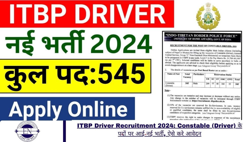 ITBP Driver Recruitment 2024