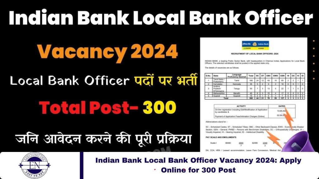 Indian Bank Local Bank Officer Vacancy 2024