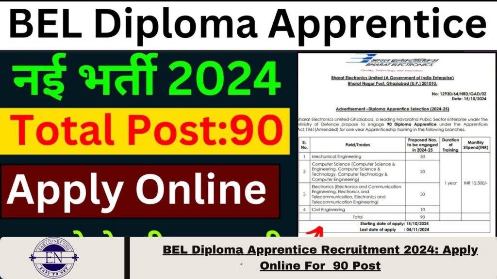 BEL Diploma Apprentice Recruitment 2024